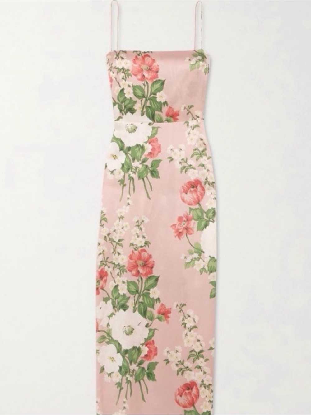 Reformation Silk Frankie Rose Garden Pink Maxi Dress